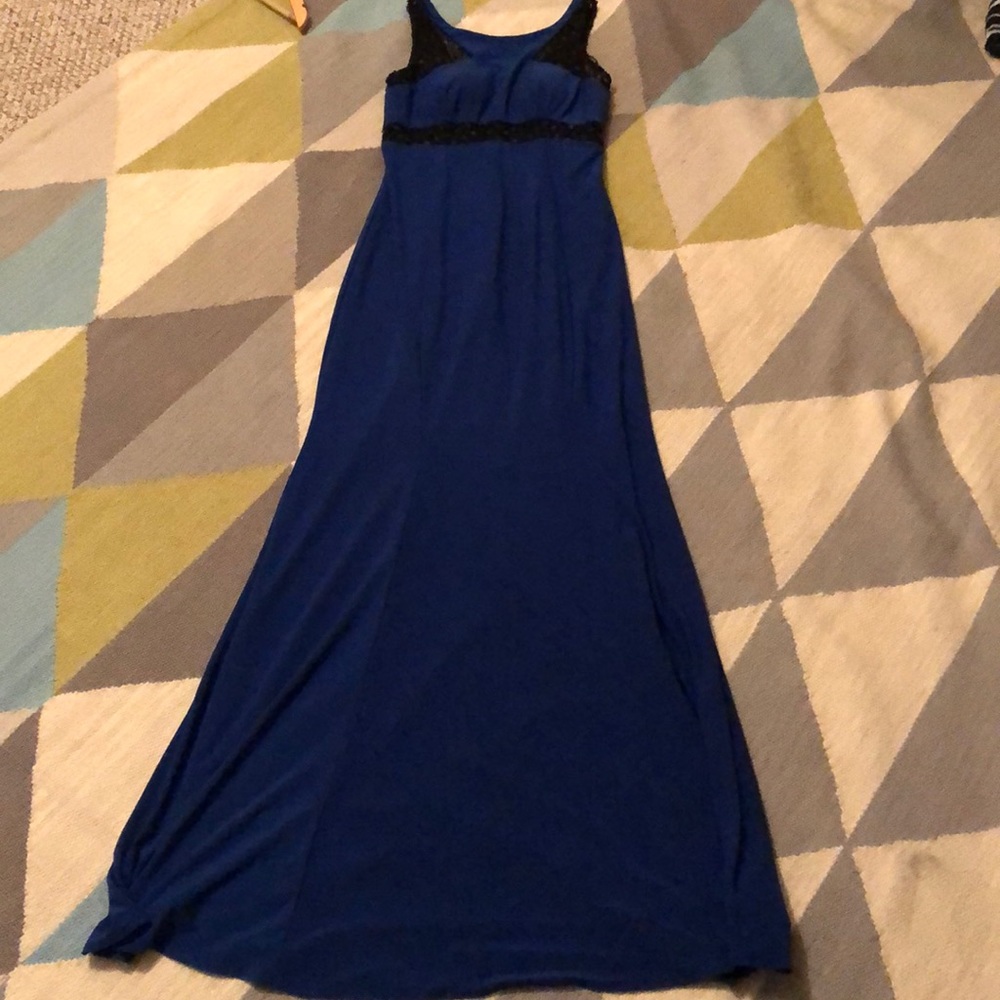 NWT Cache royal blue long formal w/ black accent